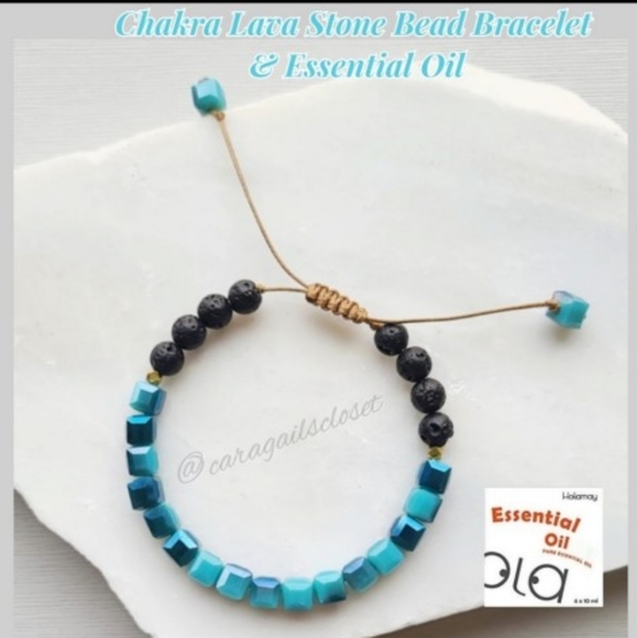 Charka Jewelry - Chakra Lava Stone Bead Bracelet Essential Oil